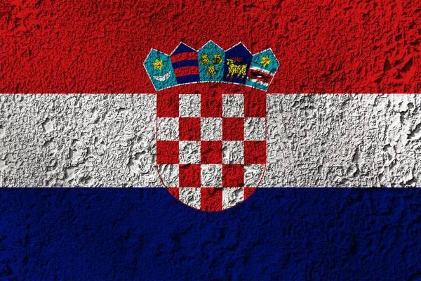 Croatia flag on the background texture. Concept for designer solutions.