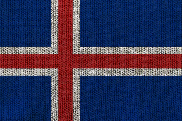 Isländische Flagge Auf Der Hintergrundtextur Konzept Für Designerlösungen — Stockfoto