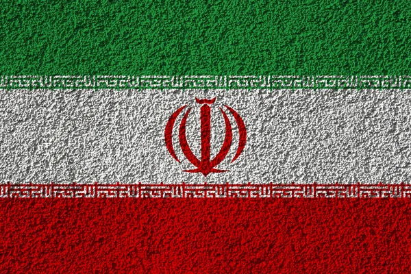 Iran flag on the background texture. Concept for designer solutions.