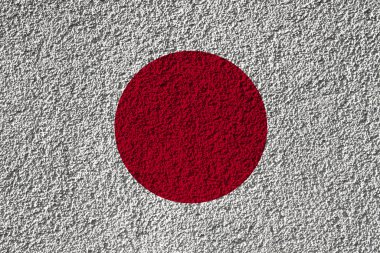 Arka planda Japonya bayrağı var. Tasarımcı çözümleri kavramı.