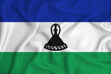 Arka planda lesotho bayrağı var. Tasarımcı çözümleri kavramı.