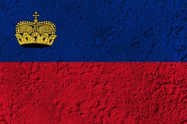 Arka planda Lihtenştayn bayrağı var. Tasarımcı çözümleri kavramı.