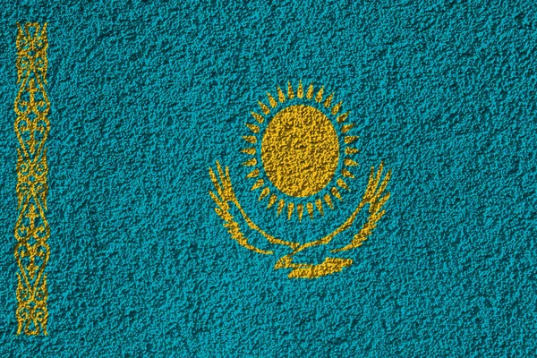 Bandera Kazajstán Textura Fondo Concepto Para Soluciones Diseño —  Fotos de Stock