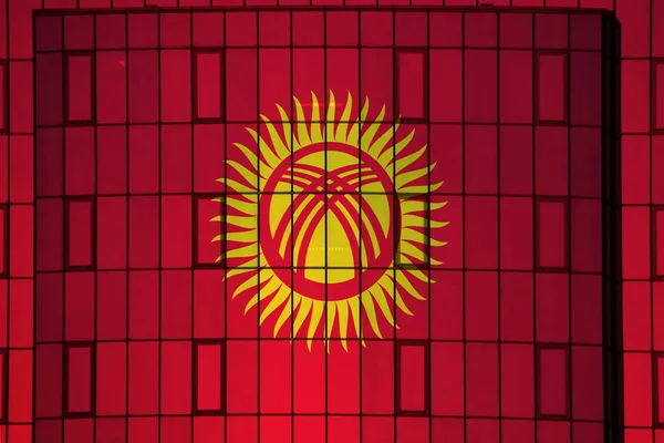 Kyrgyzstan 플래그를 텍스처에 디자이너 해결책에 — 스톡 사진