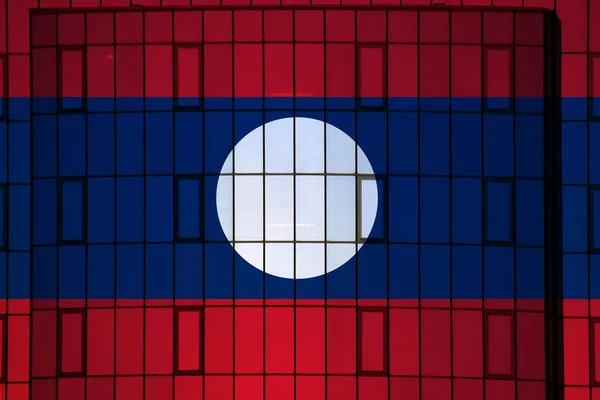 Arka Planda Laos Bayrağı Var Tasarımcı Çözümleri Kavramı — Stok fotoğraf