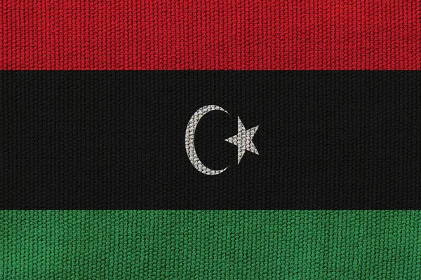 Libyen Flagga Bakgrunden Textur Koncept För Designlösningar — Stockfoto