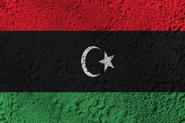 背景纹理上的利比亚国旗 设计者解决方案的概念 — 图库照片