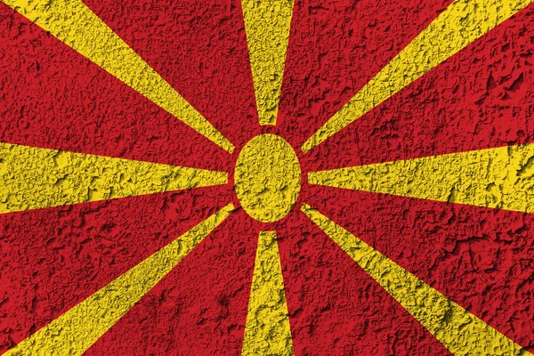 Makedonias Flagg Bakgrunnsstrukturen Konsept Designerløsninger – stockfoto