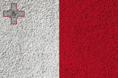 Arka planda Malta bayrağı var. Tasarımcı çözümleri kavramı.