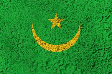 Arka planda Mauritania bayrağı. Tasarımcı çözümleri kavramı.