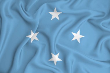 Arka planda mikronezya bayrağı. Tasarımcı çözümleri kavramı.