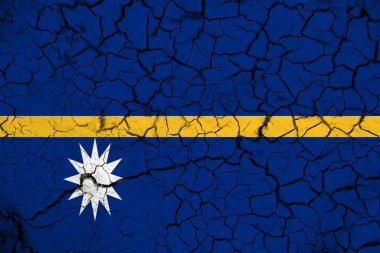 Arka planda Nauru bayrağı var. Tasarımcı çözümleri kavramı.