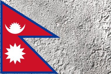 Arka planda Nepal bayrağı var. Tasarımcı çözümleri kavramı.