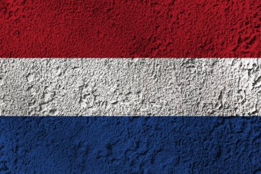 Arka planda Hollanda bayrağı var. Tasarımcı çözümleri kavramı.