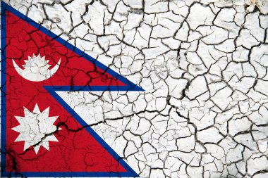 Arka planda Nepal bayrağı var. Tasarımcı çözümleri kavramı.