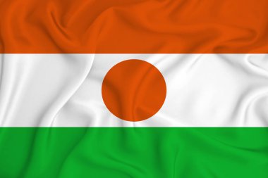 Arka planda Nijer bayrağı var. Tasarımcı çözümleri kavramı.