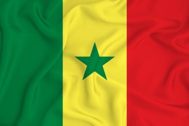 Arka planda Senegal bayrağı. Tasarımcı çözümleri kavramı.