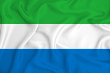 Arka planda Sierra Leone bayrağı var. Tasarımcı çözümleri kavramı.