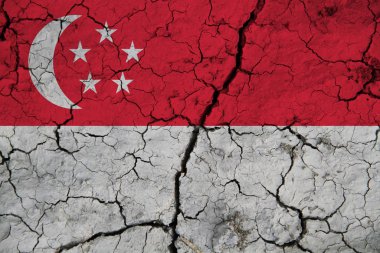 Arka planda Singapur bayrağı. Tasarımcı çözümleri kavramı.