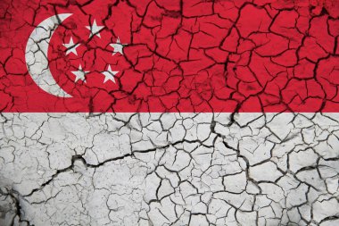 Arka planda Singapur bayrağı. Tasarımcı çözümleri kavramı.