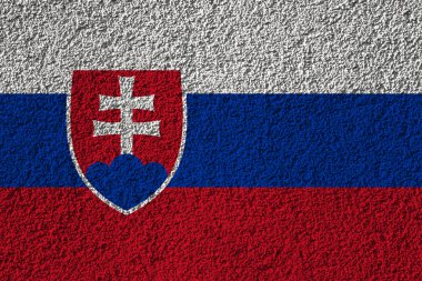Arka planda Slovakya bayrağı var. Tasarımcı çözümleri kavramı.