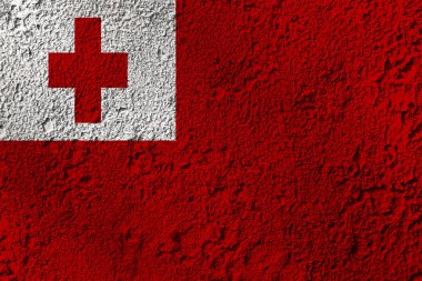 Arka planda tonga bayrağı var. Tasarımcı çözümleri kavramı.