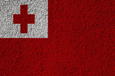 Arka planda tonga bayrağı var. Tasarımcı çözümleri kavramı.