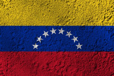 Arka planda Venezuela bayrağı var. Tasarımcı çözümleri kavramı.