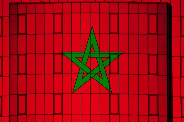 Marokkó Zászló Háttérben Textúra Tervezői Megoldások Koncepciója — Stock Fotó