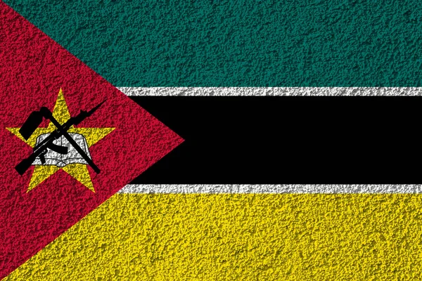 Bandiera Del Mozambico Sulla Trama Dello Sfondo Concetto Soluzioni Design — Foto Stock