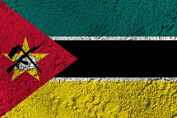 Mozambique Flagge Auf Dem Hintergrund Textur Konzept Für Designerlösungen — Stockfoto