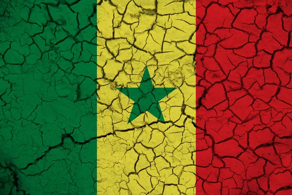 Senegalesische Flagge Auf Der Hintergrundtextur Konzept Für Designerlösungen — Stockfoto