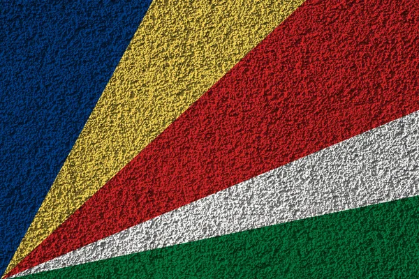 Seychellen Flagge Auf Dem Hintergrund Textur Konzept Für Designerlösungen — Stockfoto