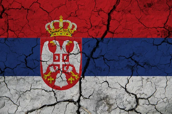 Bandiera Serba Sullo Sfondo Concetto Soluzioni Design — Foto Stock