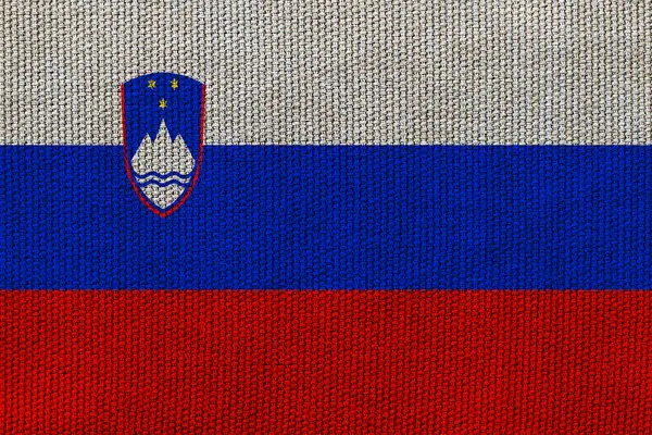 Σημαία Σλοβενίας Στην Υφή Φόντου Έννοια Για Σχεδιαστικές Λύσεις — Φωτογραφία Αρχείου