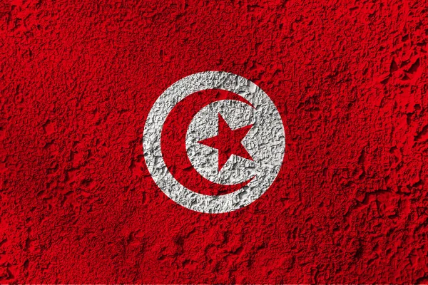 Tunisfahne Auf Der Hintergrundtextur Konzept Für Designerlösungen — Stockfoto