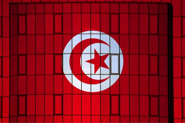 Σημαία Τυνησίας Στην Υφή Φόντου Έννοια Για Σχεδιαστικές Λύσεις — Φωτογραφία Αρχείου