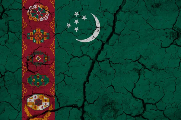 Σημαία Turkmenistan Στην Υφή Φόντου Έννοια Για Σχεδιαστικές Λύσεις — Φωτογραφία Αρχείου