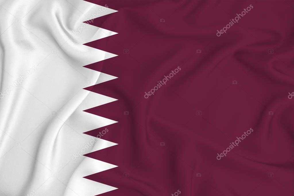 qatar flag on the background texture. Concept for designer solutions.