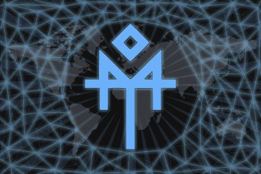 Altın sikke Cryptocurrency gram, ton, Yuvarlak karanlık bir arka plan üzerinde