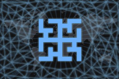 Altın sikke Cryptocurrency gram, ton, Yuvarlak karanlık bir arka plan üzerinde