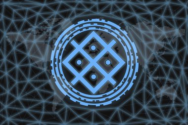 Altın sikke Cryptocurrency gram, ton, Yuvarlak karanlık bir arka plan üzerinde
