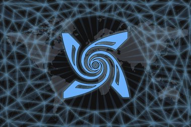 Altın sikke Cryptocurrency gram, ton, Yuvarlak karanlık bir arka plan üzerinde