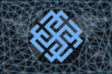 Altın sikke Cryptocurrency gram, ton, Yuvarlak karanlık bir arka plan üzerinde