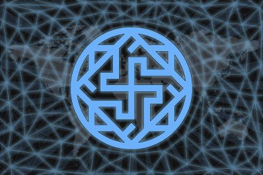 Altın sikke Cryptocurrency gram, ton, Yuvarlak karanlık bir arka plan üzerinde