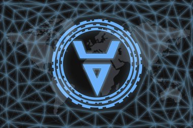 Altın sikke Cryptocurrency gram, ton, Yuvarlak karanlık bir arka plan üzerinde