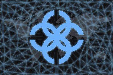 Altın sikke Cryptocurrency gram, ton, Yuvarlak karanlık bir arka plan üzerinde