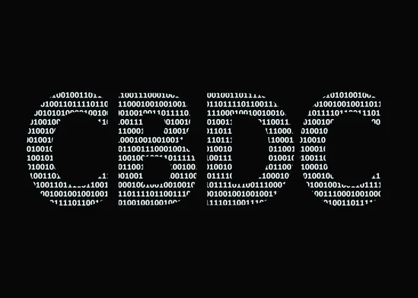Siyah arkaplan üzerindeki ikili koddan beyaz yazıt Cbdc