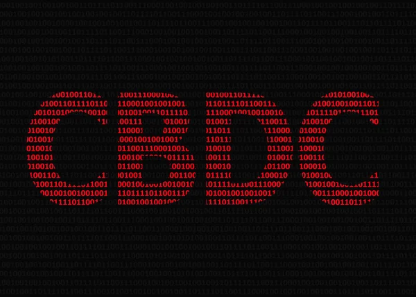 Siyah arkaplan üzerindeki ikili koddan kırmızı Cbdc yazıtları