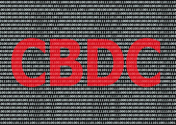 Red Cbdc Inscription Binary Code Black Binary Code Background — 스톡 사진